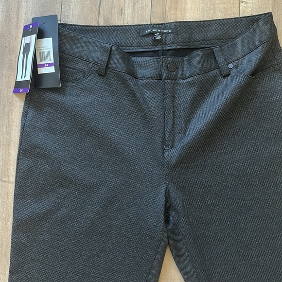 NWT Andrew Marc Womens Ponte Stretch Pant #574907 Charcoal / Black Sz 14 - Picture 2 of 7
